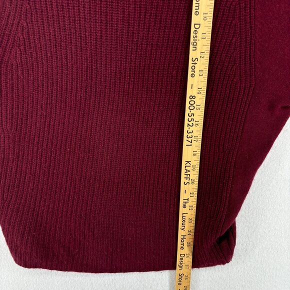 TAHARI Sweater M Pure Luxe Cashmere Mock Neck Ribbed Pullover Jumper Red - Picture 11 of 12